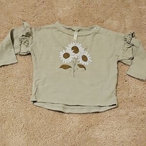 Rylee + Cru Olive Sunflower Long Sleeve Tee